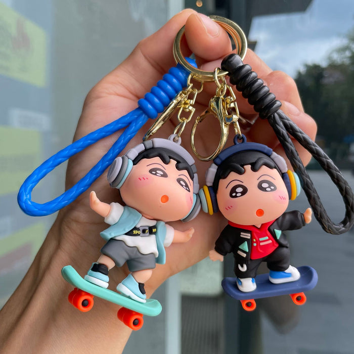 Wholesale 2pcs Cute Crayon Roller Skating Keychain