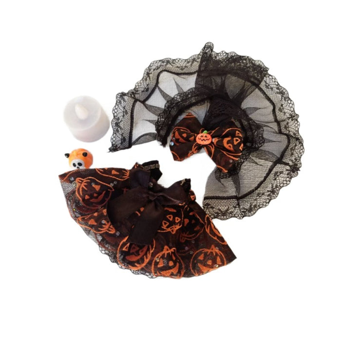 Wholesale Cute  Doll Clothes Set Universal Lace Bow Witch Hat