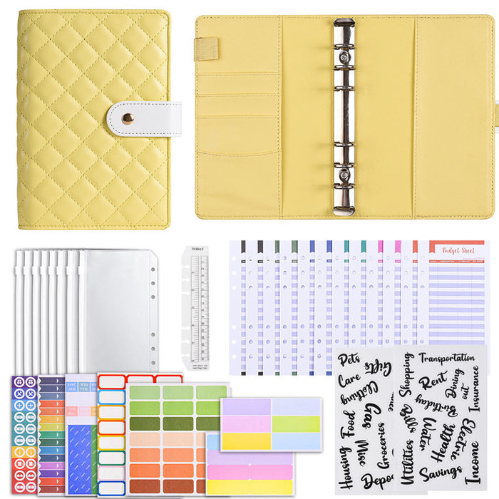 Wholesale Macaron Pu Leather Loose-Leaf Accounting Notebook Creative Cash Budget Financial Planning Notebook