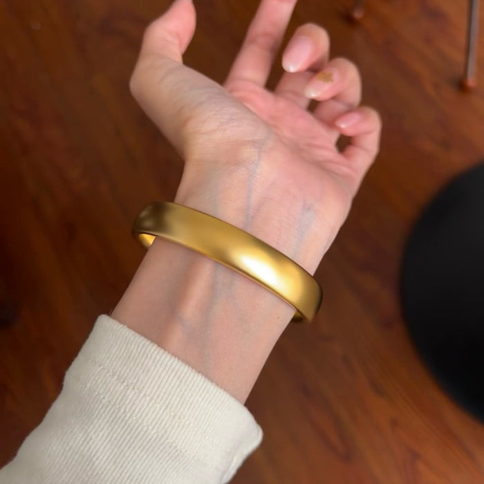 Wholesale Gold Plated New Chinese Style Plain Tire Bracelet 10Mm Women S Vintage Jewelry Gift Everyday Wear Boutique Resale