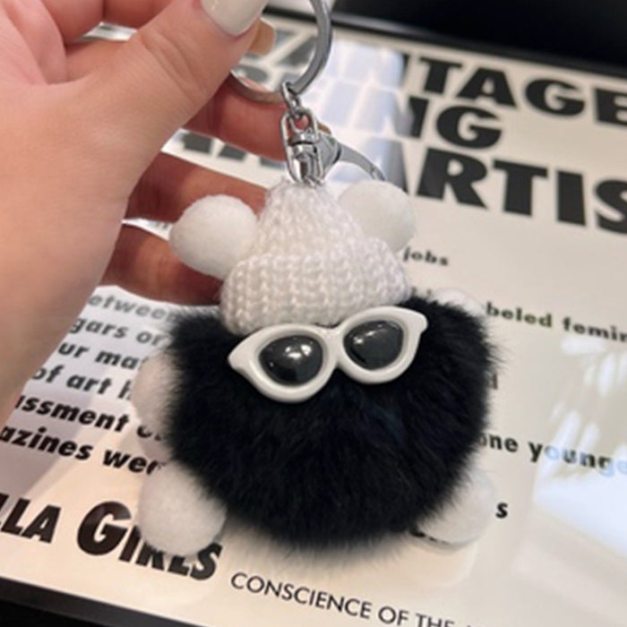 Wholesale Cute bag ornaments Rex rabbit fur small bristle plush doll small bristle car keychain mobile phone pendant