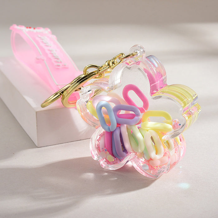 Wholesale Liquid-Filled Sakura Acrylic Car Charm &  Keychain