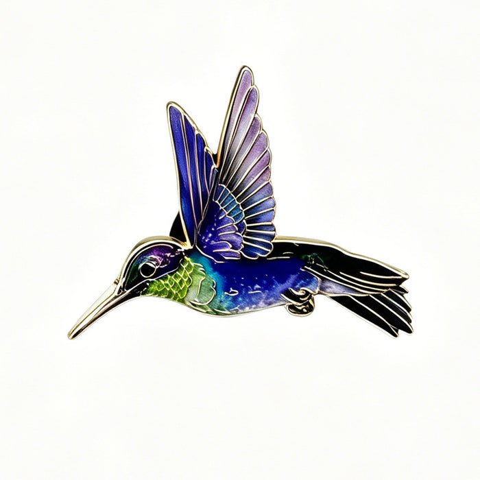 Wholesale Hummingbird Enamel Brooch Alloy Metal Retro Bird Pin For Suit Coat Fashion Accessory