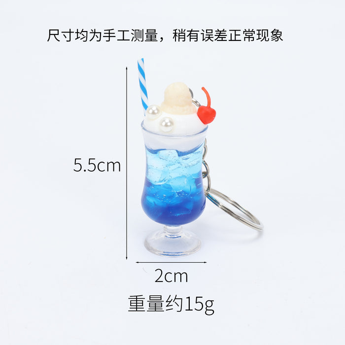 Wholesale Trendy Simulated Juice Cup Pendant Keychain Bag Charm MOQ≥2