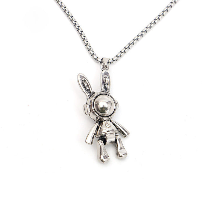 Wholesale Alloy Cat's Eye Mechanical Rabbit Pendant Men's Necklace JDC-NE-DanY005