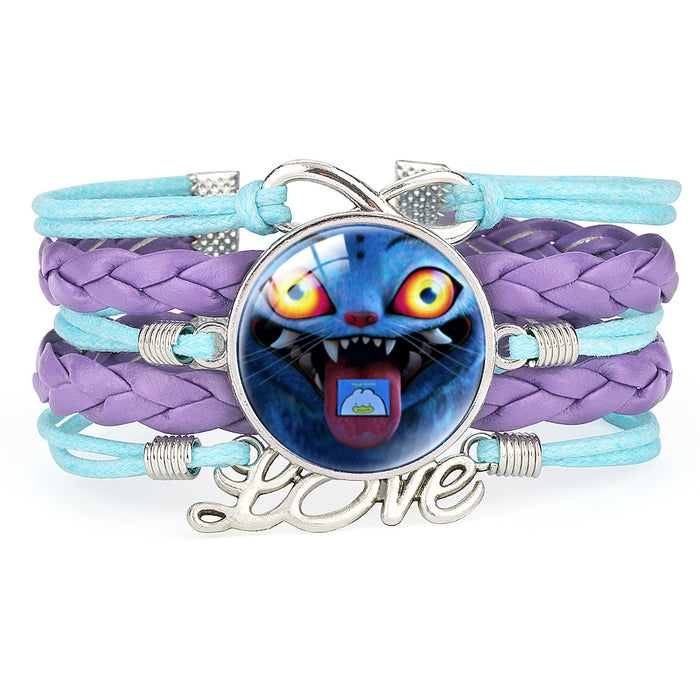 Wholesale KPOP Color Block Multi-Layer Braided Adjustable Bracelet