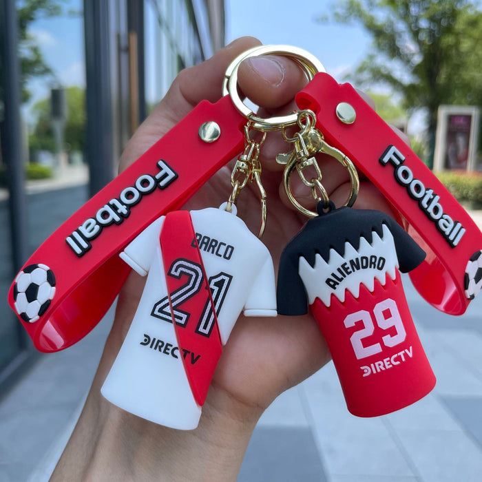 Wholesale Creative cartoon football jersey keychain bag hanging bag car keychain accessories small gift wholesale
