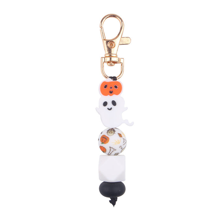 Wholesale Halloween Silicone Bead Keychain JDC-KC-GuangTian038