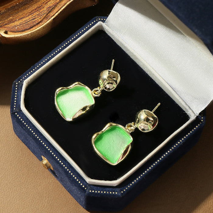 Wholesale s925 silver needle turquoise square fresh pendant