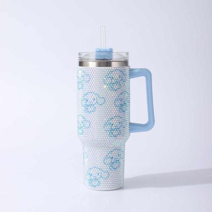 Wholesale Cartoon Rhinestone 40oz Stainless Steel Tumbler with Handle and Straw MOQ≥2