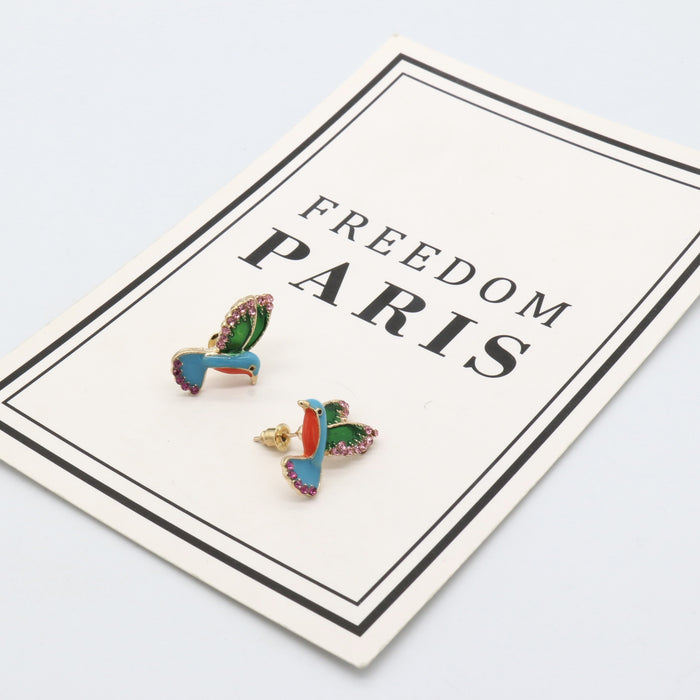 Wholesale Jewelry enamel personalized drip oil inlaid diamond earrings