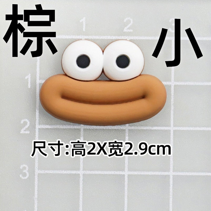 Wholesale 5pcs Big Small size cartoon sausage mouth eyes charger protective cover plush toy hairpin phone case accessories