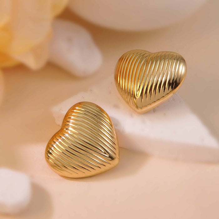 Wholesale Stainless Steel Earrings Heart Earrings JDC-ES-JW010