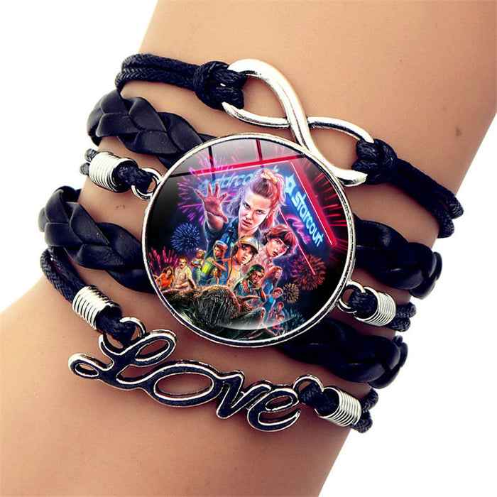 Wholesale Multi-layered leather bracelets with movie themes for men and women.