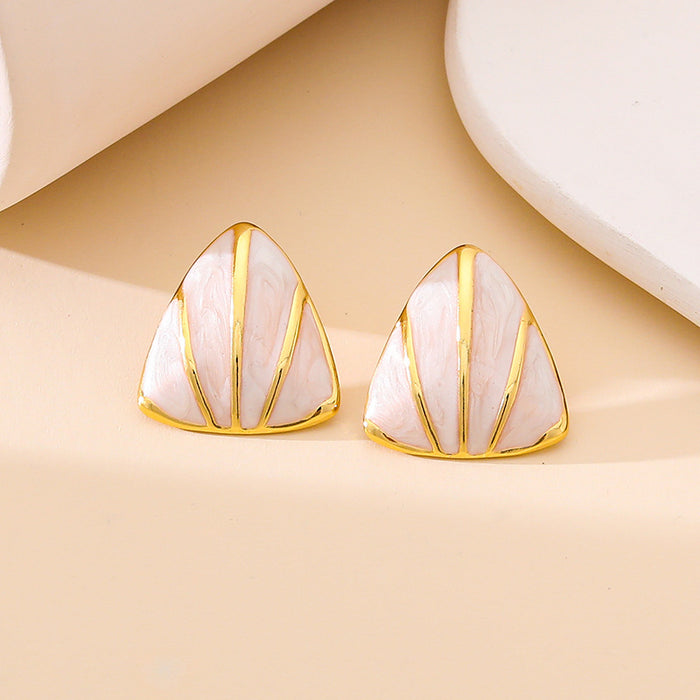 Wholesale hollow oval earrings titanium steel earrings