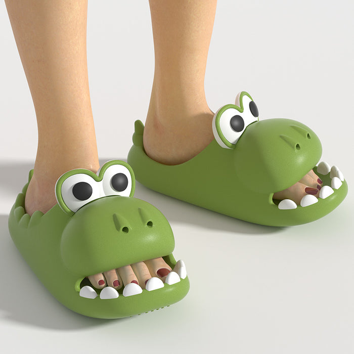 Wholesale  cartoon dinosaur slippers ladies indoor home thick bottom anti-slip slippers