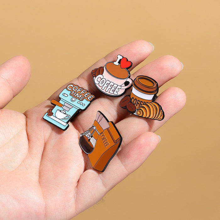 Wholesale Dripping Oil Coffee Series Brooch