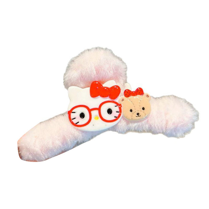 Wholesale Cute cartoon style large plush hair claw clip