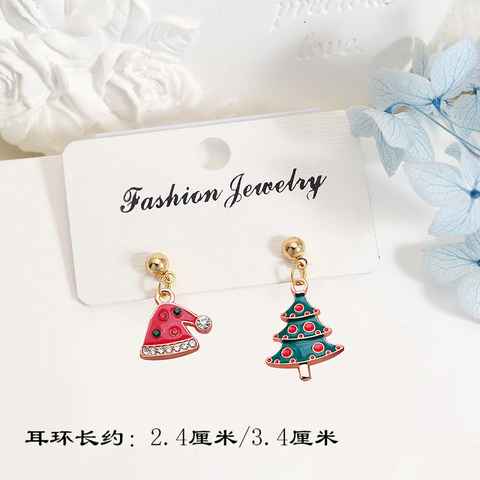 Wholesale Metal Electroplated Christmas Earrings Snowflake Elk Design Chic Fashion Access MOQ≥2 MOQ≥
