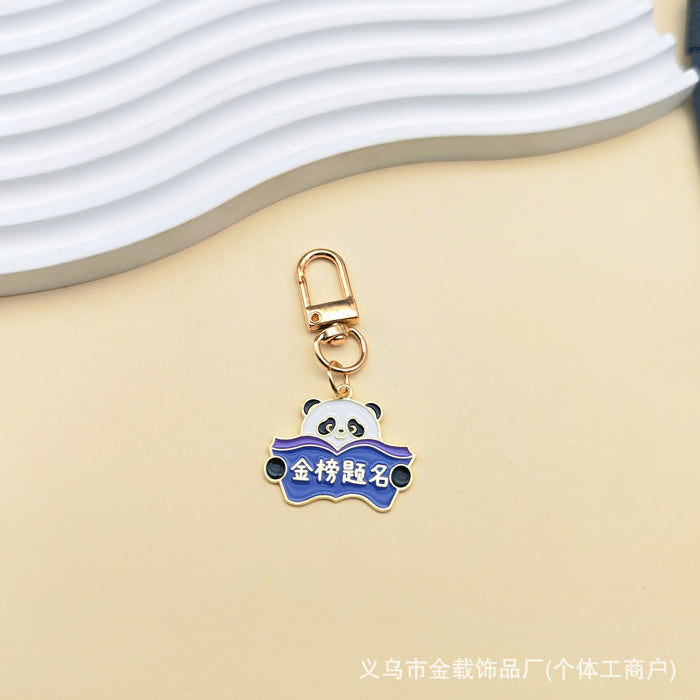 Wholesale Cute Panda Creative Font Keychain Student Backpack Hanging Decoration Small Gift