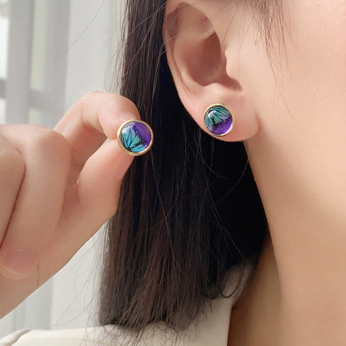 Wholesale Personalized, simple and exquisite DIY button earrings with geometric earrings