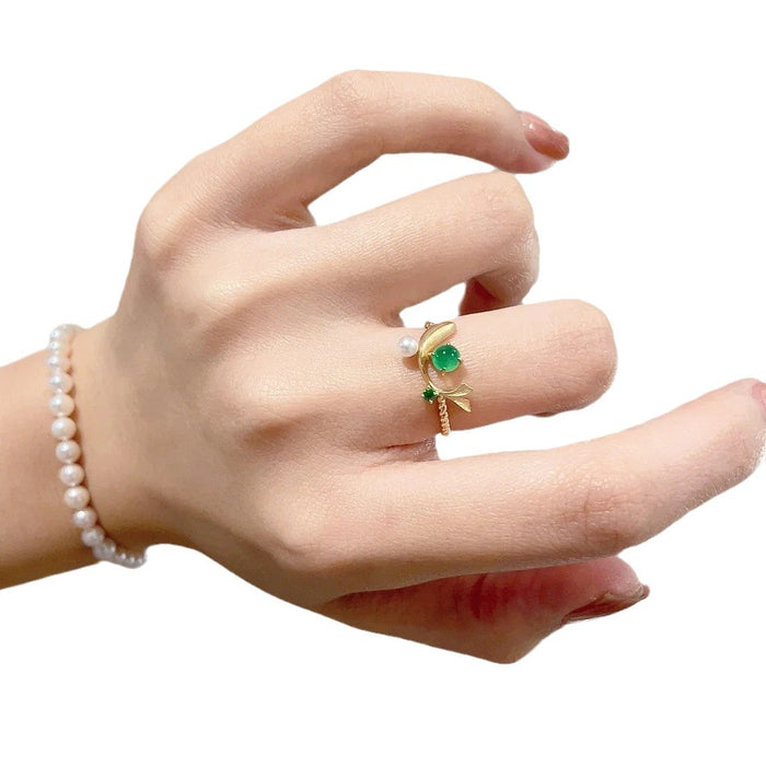 Wholesale Pearl ring, cute, niche, high-end, fashionable