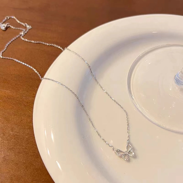 Wholesale Titanium steel necklace, butterfly pendant, high-end and versatile, new collarbone chain, simple accessory