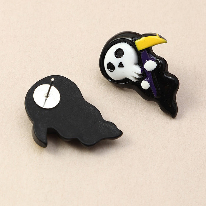 Wholesale Bizarre simulation ghost death face pumpkin personalized earrings wholesale
