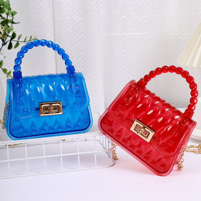 Wholesale crossbody mini mouth red envelope transparent chain Diamond jelly bag portable