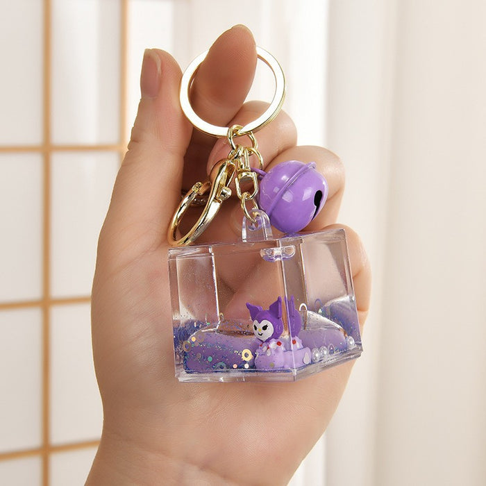 Wholesale Cute Acrylic Liquid Glitter Bottle Keychain