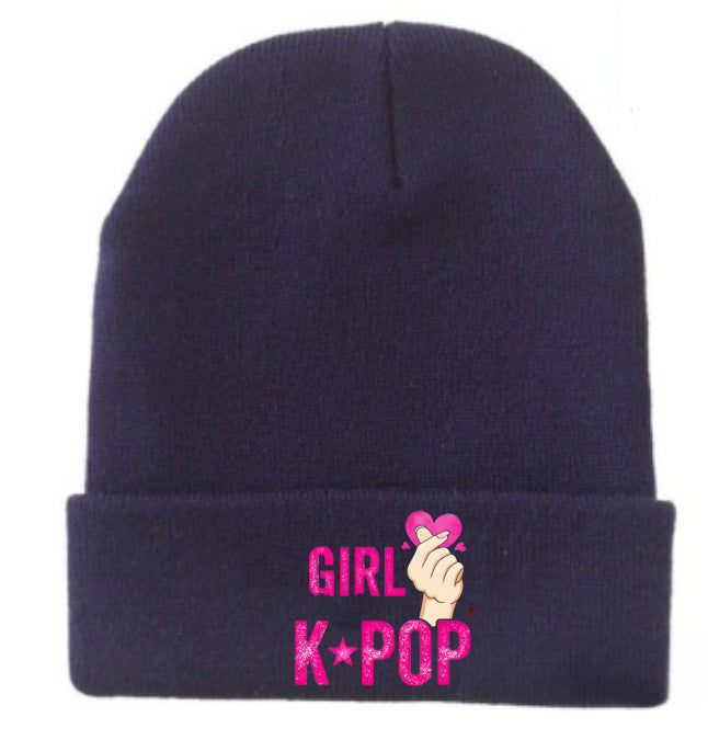 Wholesale Kpop style cartoon knitted hat beanie outdoor warm hat