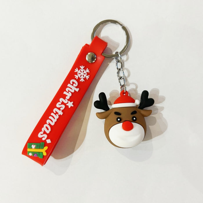 Wholesale PVC Christmas Snowman Cartoon Doll Keychain JDC-KC-WuYi083