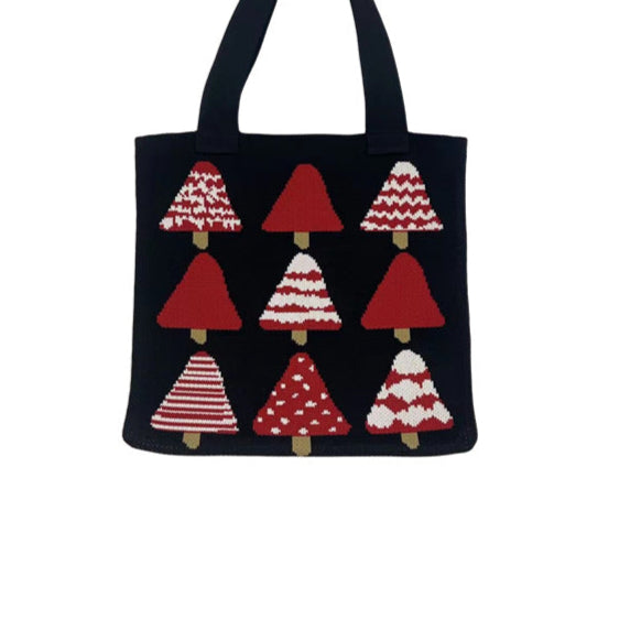 Wholesale Creative Cartoon Christmas Tree Woven Bag Shopping Knitted Bag