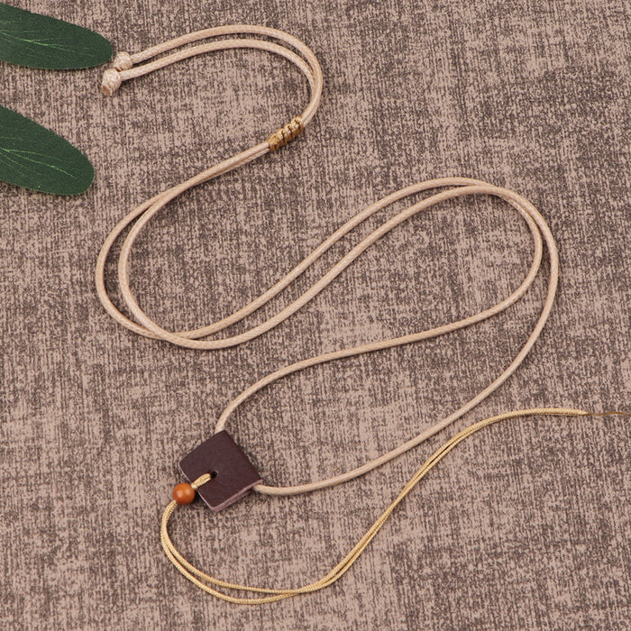 Wholesale Handmade Black Waxed Cord Pendant Necklace String Ethnic Chic DIY Jewelry Accessory Gift Boutique Resale