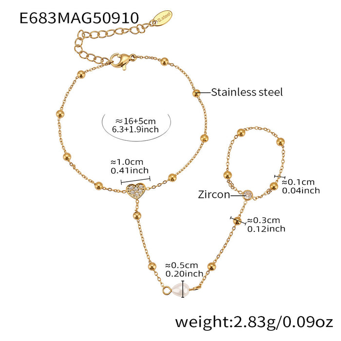 Wholesale Stainless Steel Hand Chain with 5A Zirconia Inlay