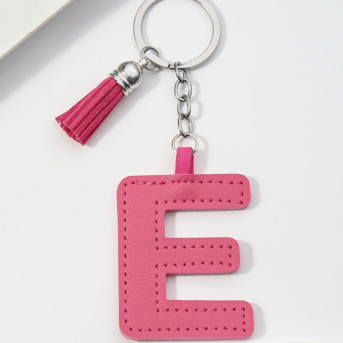 Wholesale PU Leather 26 English Letters Keychain JDC-KC-RongRui063