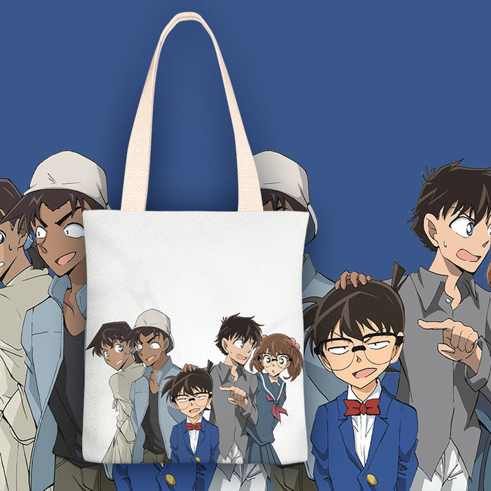 Wholesale Vertical square canvas shoulder bags with anime character print