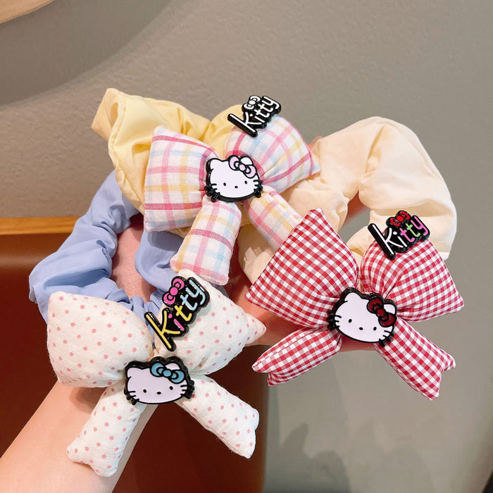 Wholesale Children' s Cotton-filled bow ponytail Hair Scrunchies