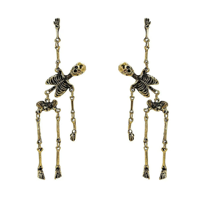 Wholesale Eco Friendly  Skeleton Stud Drop Earrings Trendy Gothic Party Jewelry Accessory For Boutique Resale