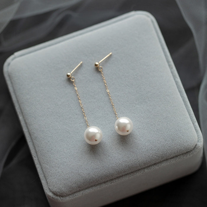 Wholesale earrings long super fairy temperament 14K gold simple earrings eardrop