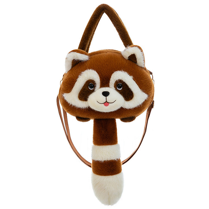 Wholesale Cute little raccoon plush toy backpack children' s bag doll