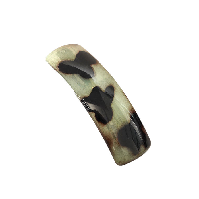 Wholesale Gold standard wide stripe smooth hair clip with high-end feel, black rear clip with spring clip, vintage hair clip