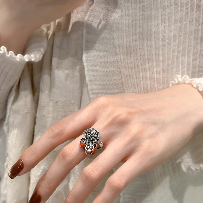 Wholesale Vintage vintage pendant ring, niche, high-end, light luxury, personalized, new handmade accessory