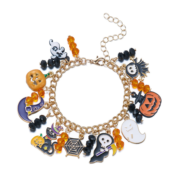 Wholesale Bracelet with Pumpkin Ghost Crystal Charms Party Jewelry Accessory