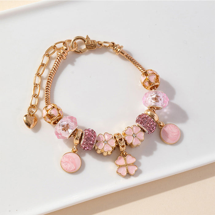 Wholesale Charms Bracelets DIY Beaded Love Pendant Heart Bracelet