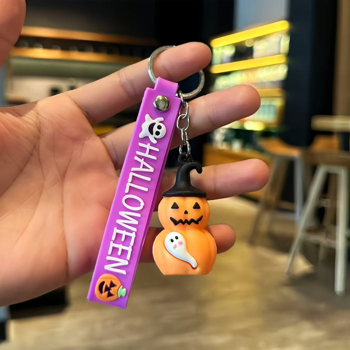Wholesale PVC Pumpkin Ghost Keychain Spooky Car Key Accessory Party Gift