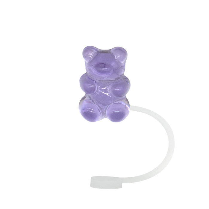 Wholesale Acrylic crystal transparent silicone straw cap, straw cover, straw clip, silicone lid