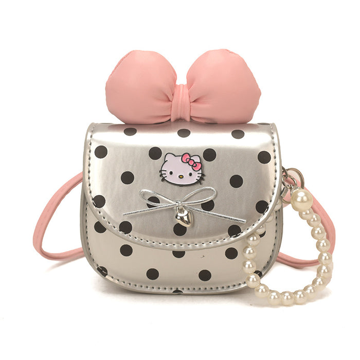 Wholesale Trendy Polka Dot Butterfly Bow Kids Crossbody Bag