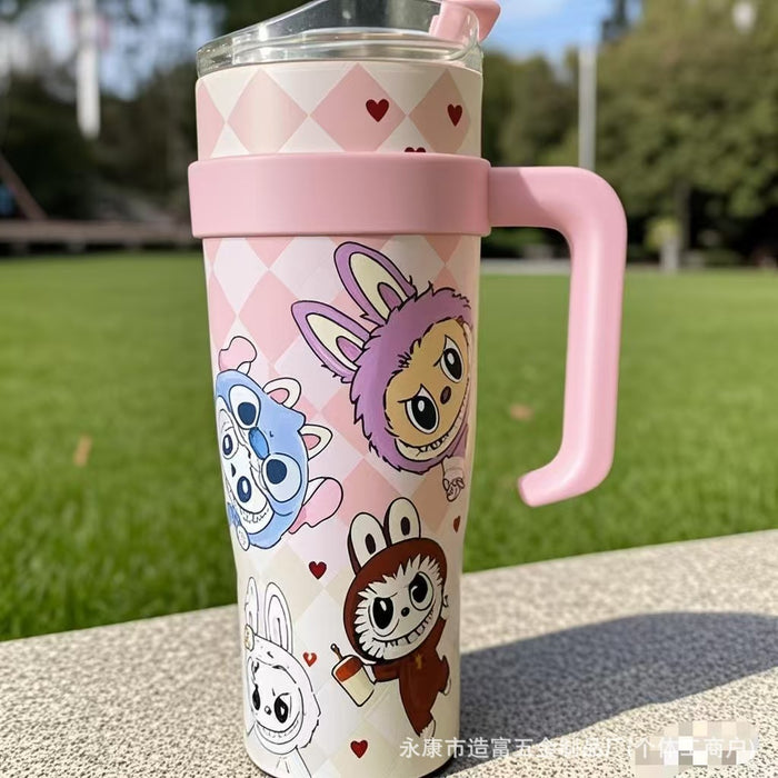 Wholesale Stainless Steel Insulated Tumbler with Handle and Straw Decorative Car Cup