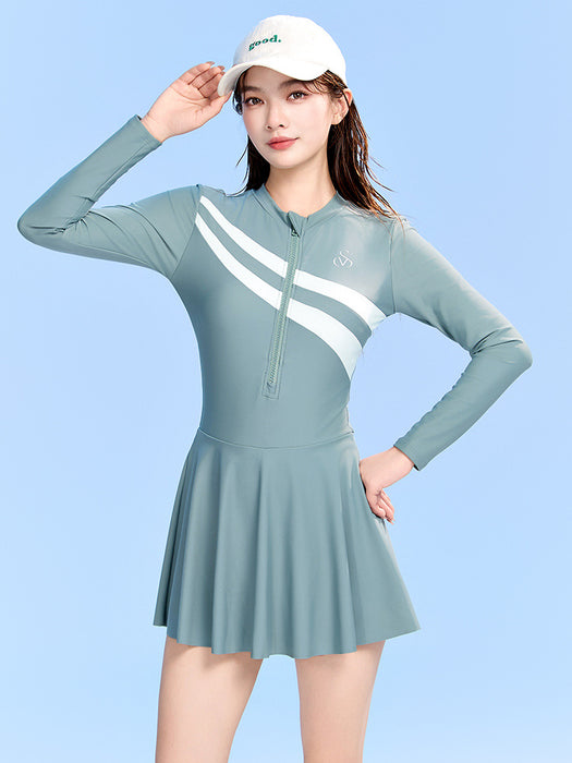 Wholesale Swimsuit long sleeved one-piece conservative swimming pool hot spring swimsuit